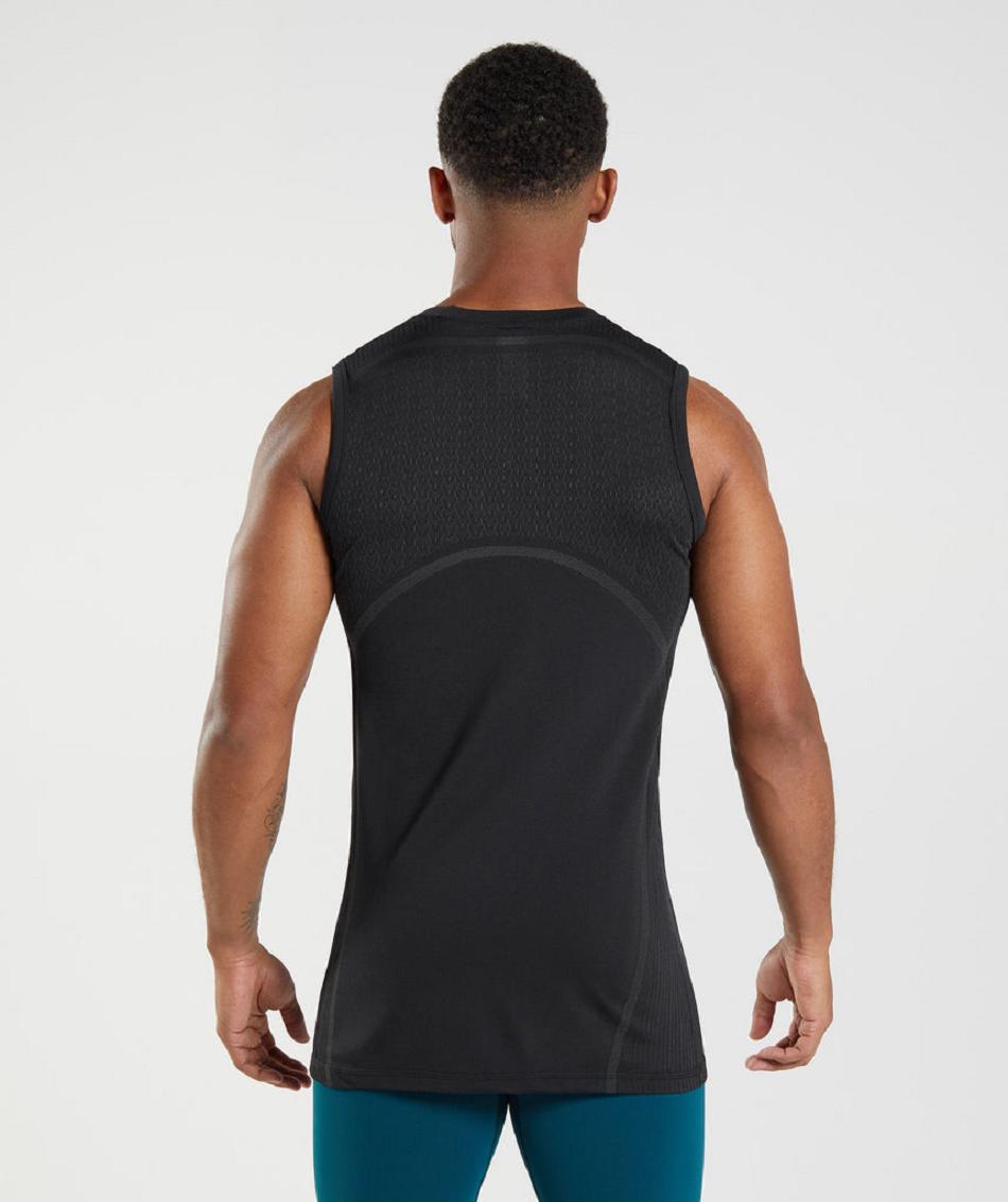 Podkoszulki Męskie Gymshark 315 Seamless Czarne | PL 4031FDN